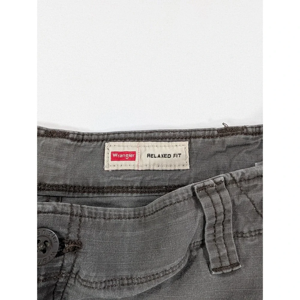 Wrangler Mens Relaxed Fit Cargo Shorts Gray Ripstop Work Casual Size 38